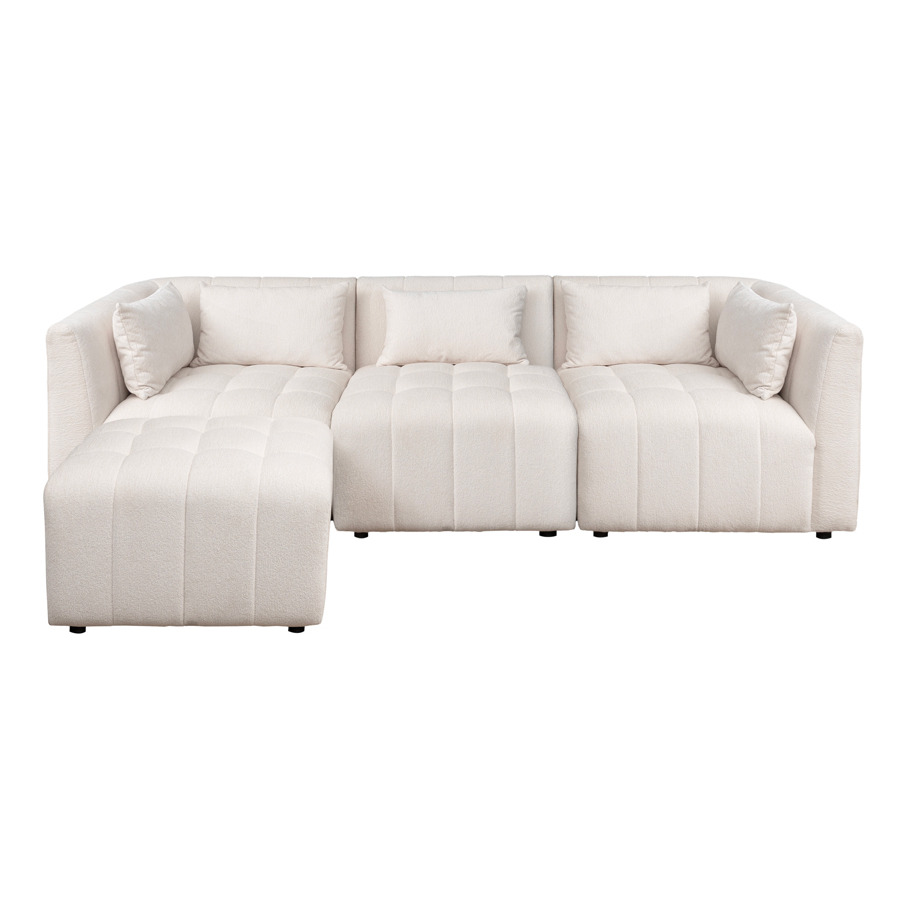 Essen Three Seat Corner Sofa Ivory Chenille by MyFurniture