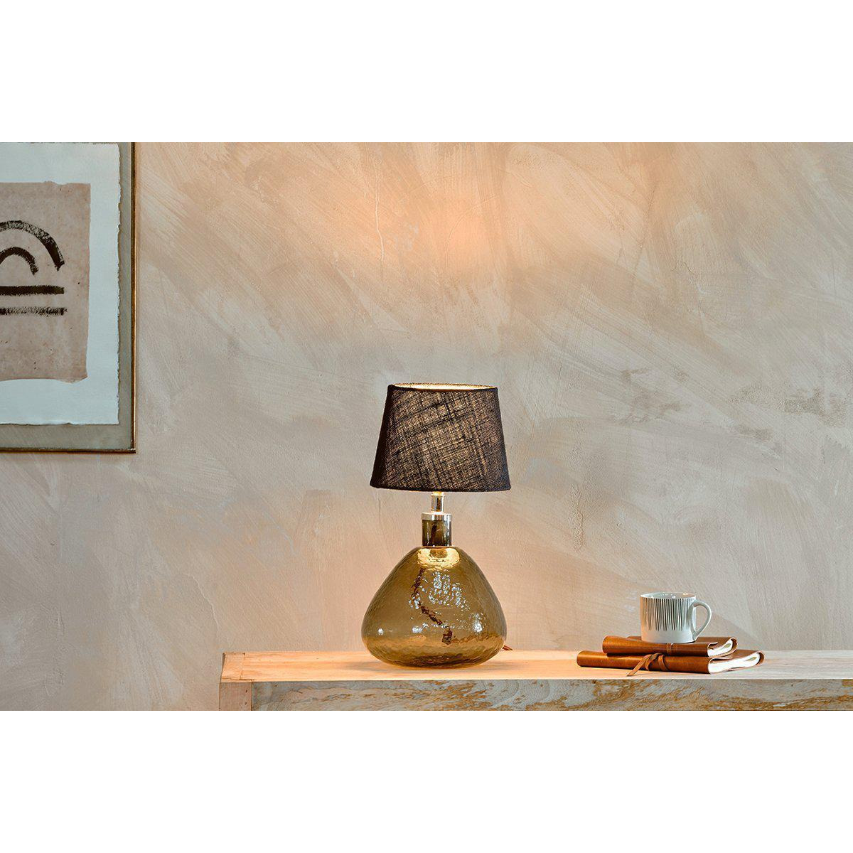 Nkuku Baba Recycled Glass Lamp Lamps And Shades Green Small Wide