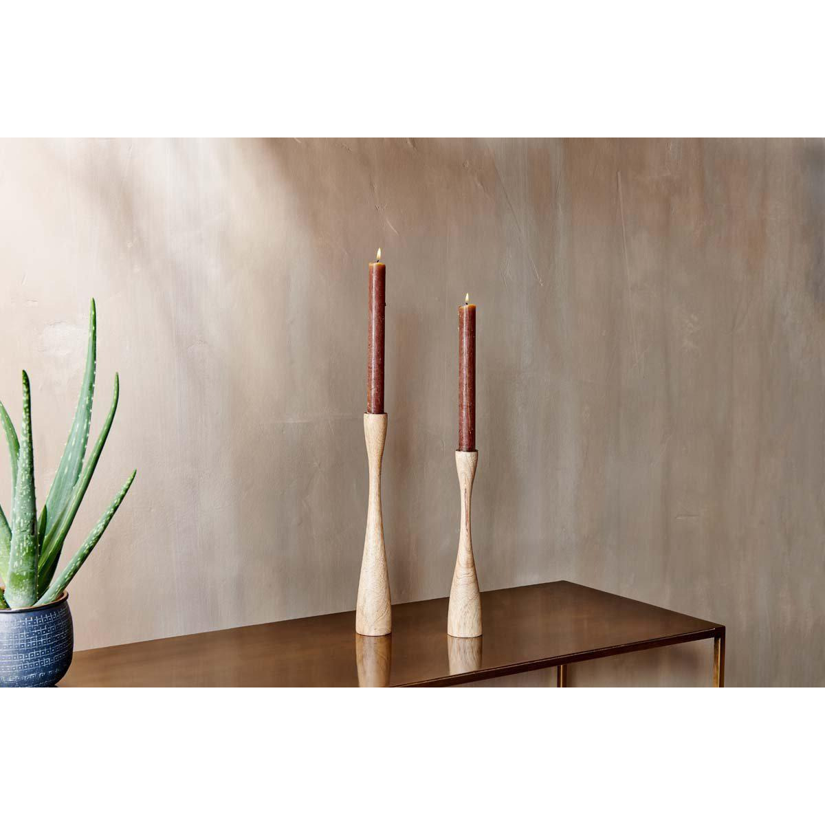 nkuku Himba Mango Wood Candlestick Candles Holders & Lanterns