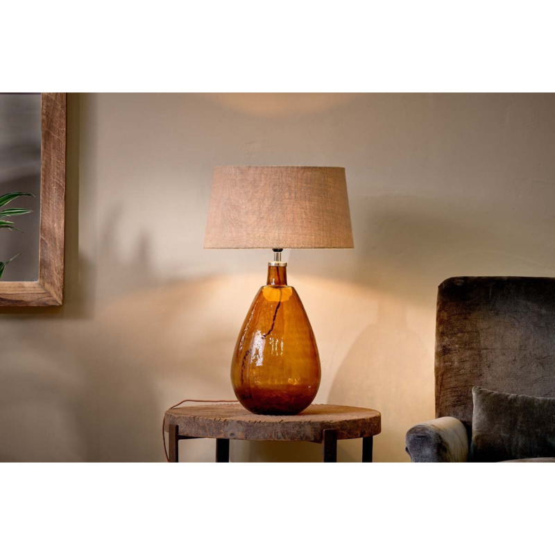 Nkuku Baba Recycled Glass Lamp Lamps And Shades Burnt Amber Large