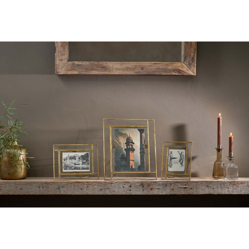 "Nkuku Marisa Brass Standing Frame Photo Frames Antique Brass ""8
