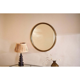 Nkuku Almora Round Mirror - Mirrors Wall Art & Clocks - Antique Brass - Small