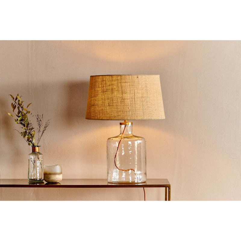 Nkuku Edina Recycled Glass Table Lamp Lamps And Shades Clear