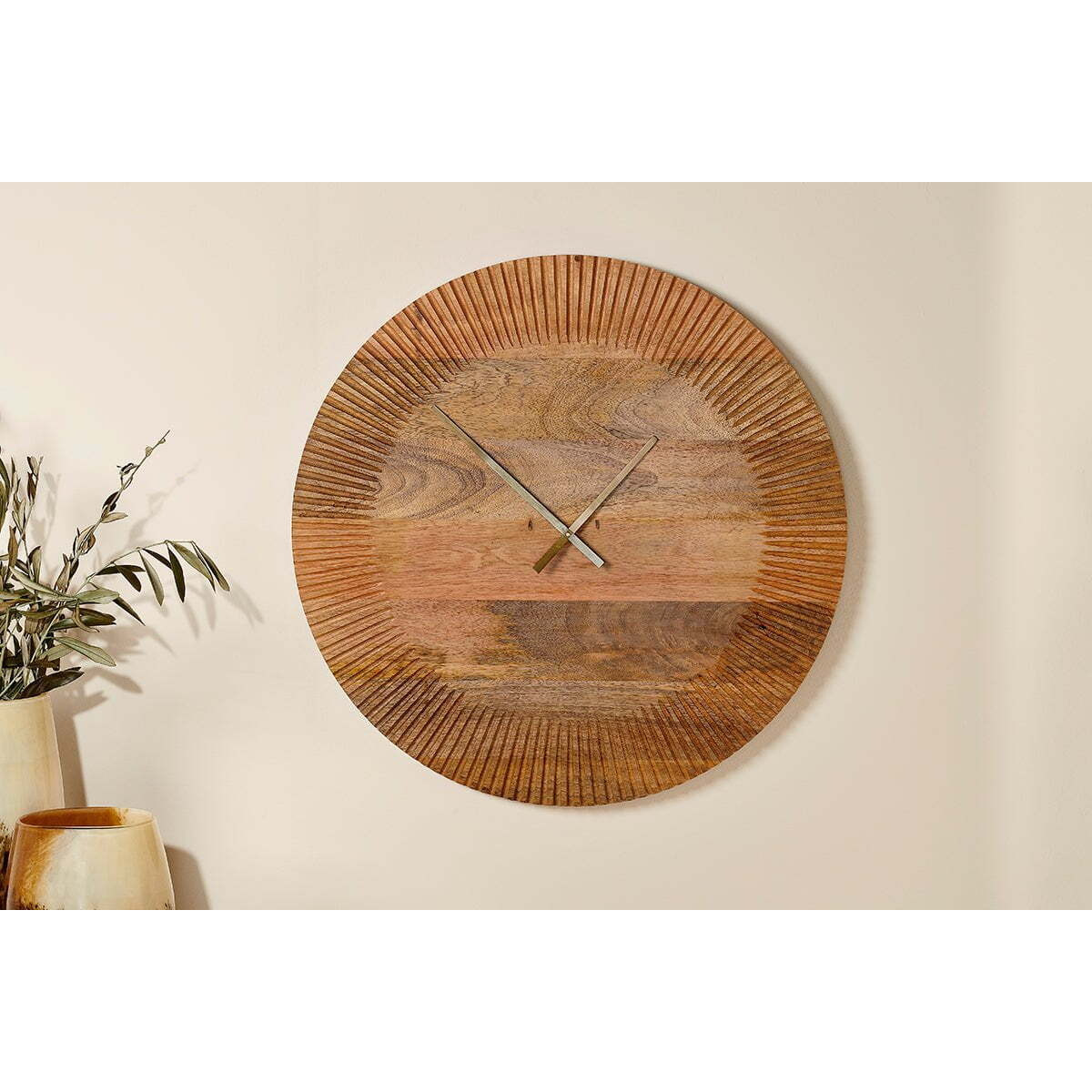Nkuku Eady Mango Wood Clock Mirrors Wall Art & Clocks Natural