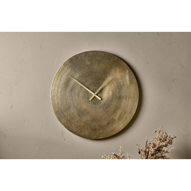Nkuku Okota Wall Hung Clock Mirrors Wall Art & Clocks Antique Brass