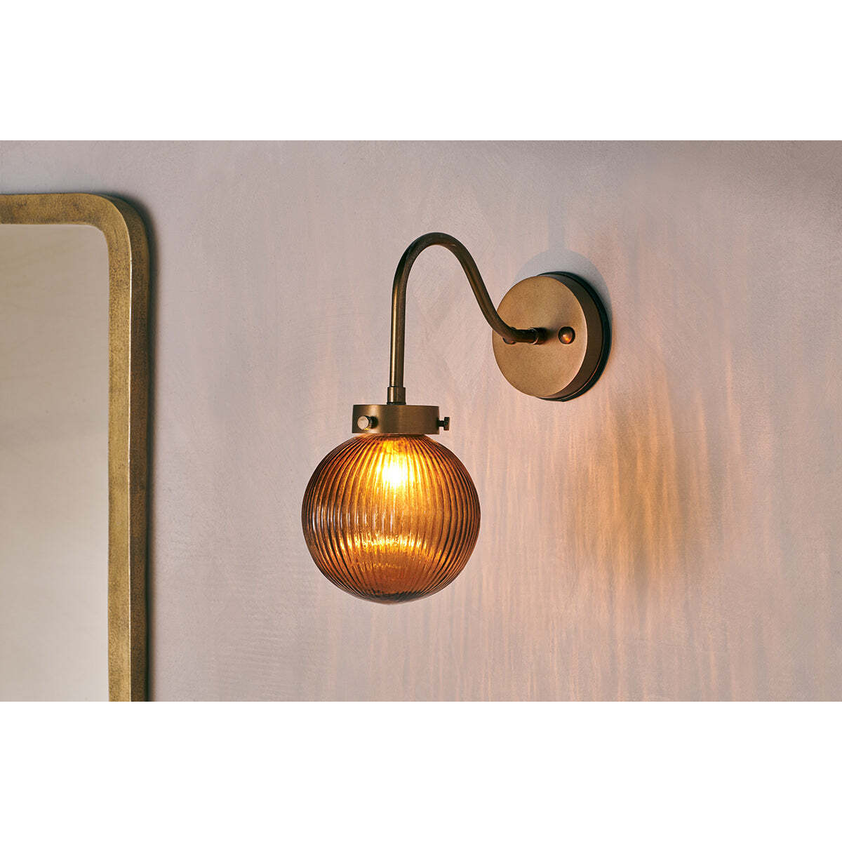 Nkuku Konnie Bathroom Wall Light - Lights - Amber by Nkuku | ufurnish.com