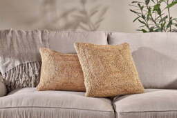 nkuku Barjora Braided Hemp Cushion Cover - Textiles - Natural - 40