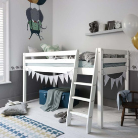 Moro Cabin Bed Midsleeper in Classic White Colour: Solid White