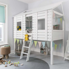 "Christopher Treehouse Midsleeper Bed in Classic White "