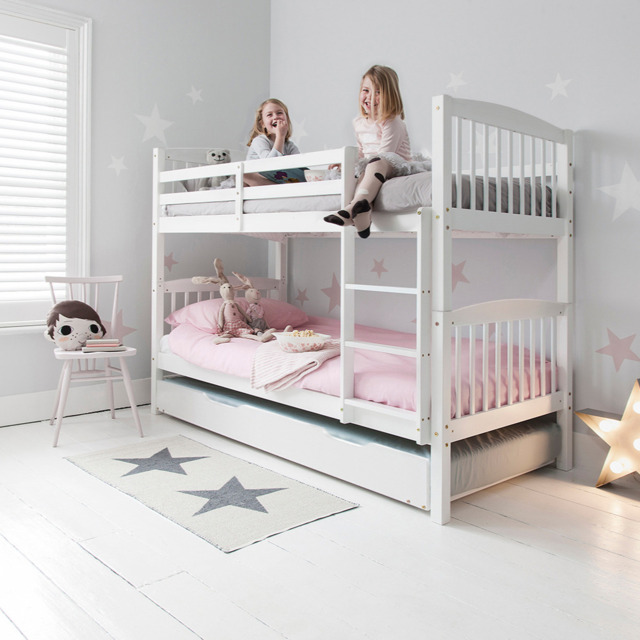 Brighton Bunk Bed with Spacesaver Pull out Trundle in Classic White by ...