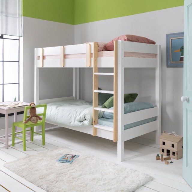 Una Bunk Bed Contemporary in Classic White & Pine by Noa & Nani ...