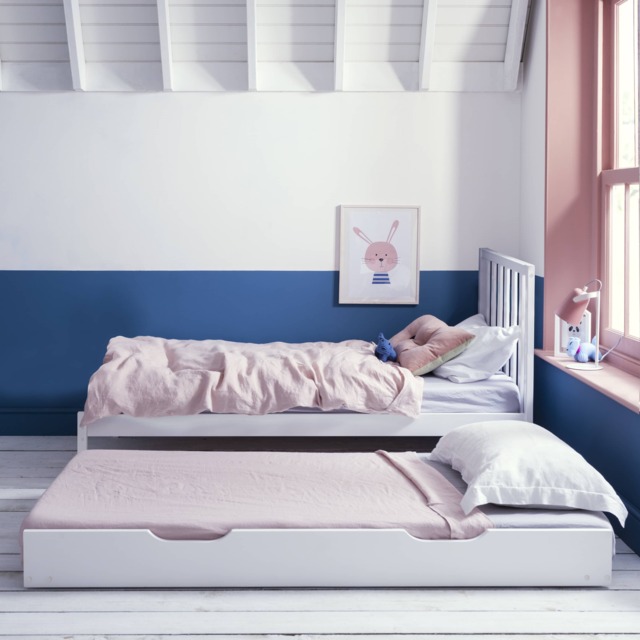 Dorset Single Bed with Pull Out Spacesaver Trundle in Classic White by ...