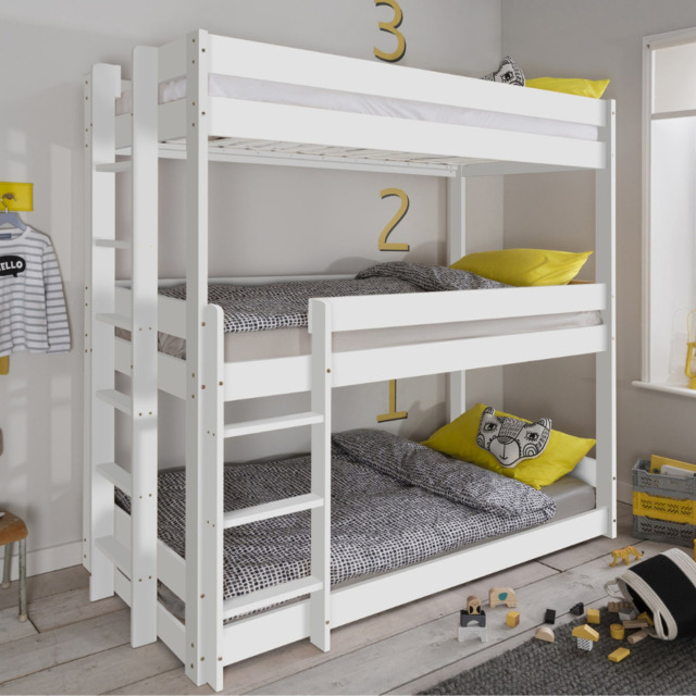 Henrik Triple Bed Bunk Triple Sleeper in Classic White by Noa & Nani ...