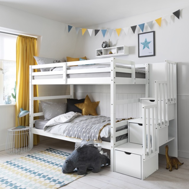 Maya Bunk Bed with Built in Storage in Classic White by Noa & Nani ...