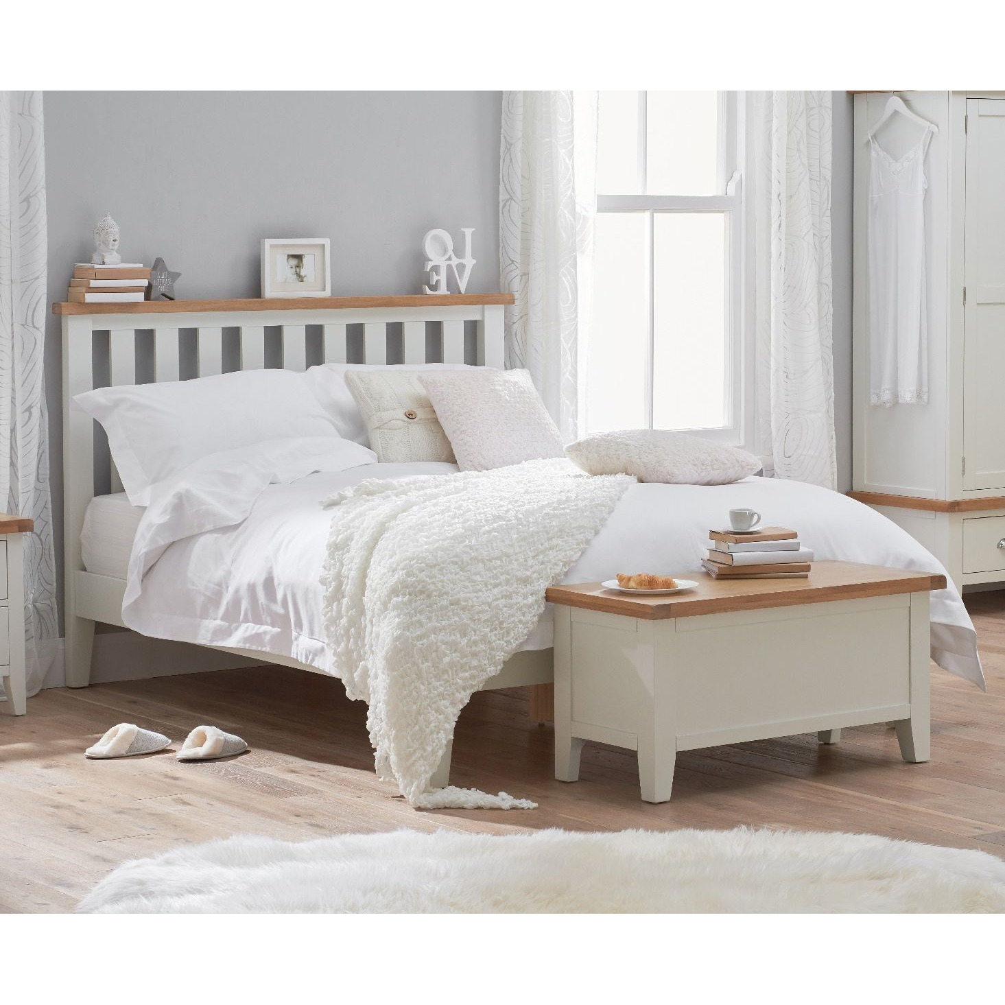 Eden Oak and White King Size Bed