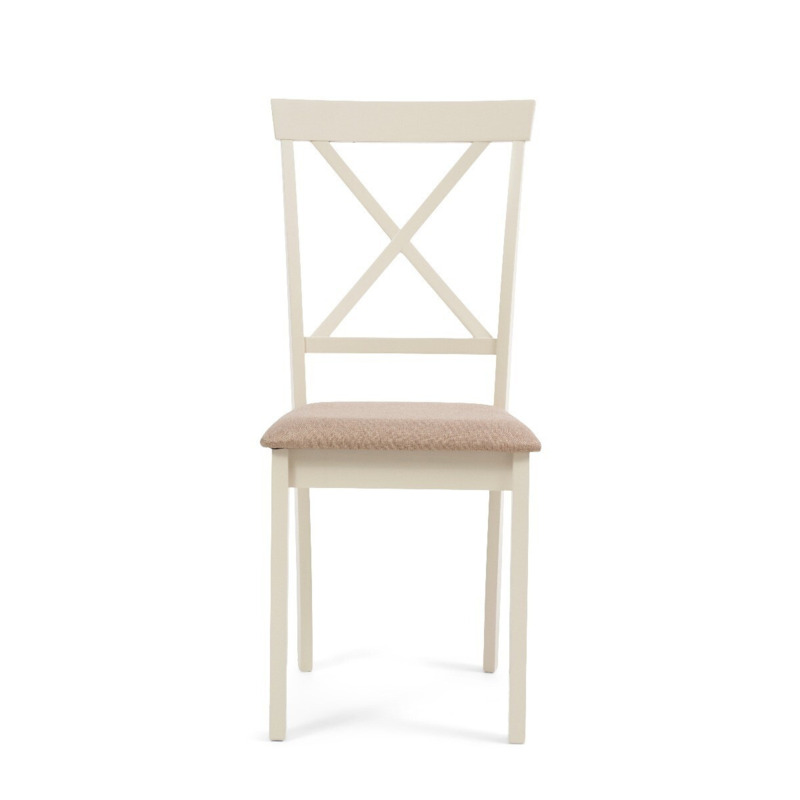 Epsom Oak and Cream Dining Chairs with Fabric Seats by Oak Furniture