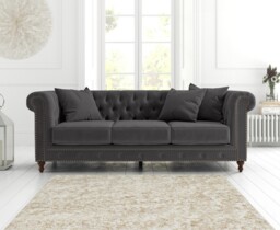 Westminster Chesterfield Grey Linen 2 Seater Sofa by Oak Furniture ...