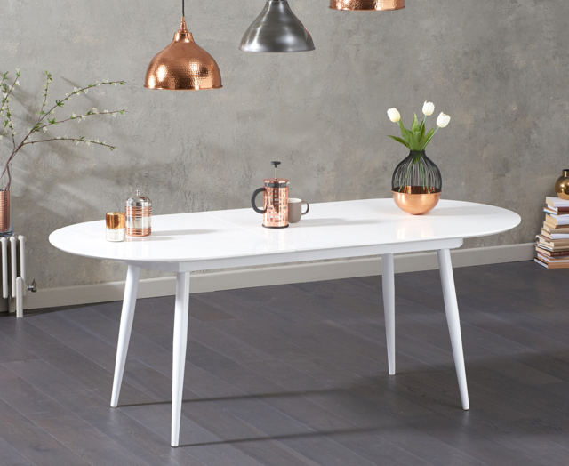 Veneti Extending Dining Table in Gloss White: Modern Elegance for Your Dining Space