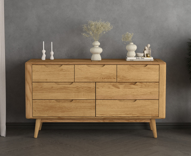 Rosa Solid Oak 3 Over 4 Wide Chest Of Drawers by Oak Furniture ...