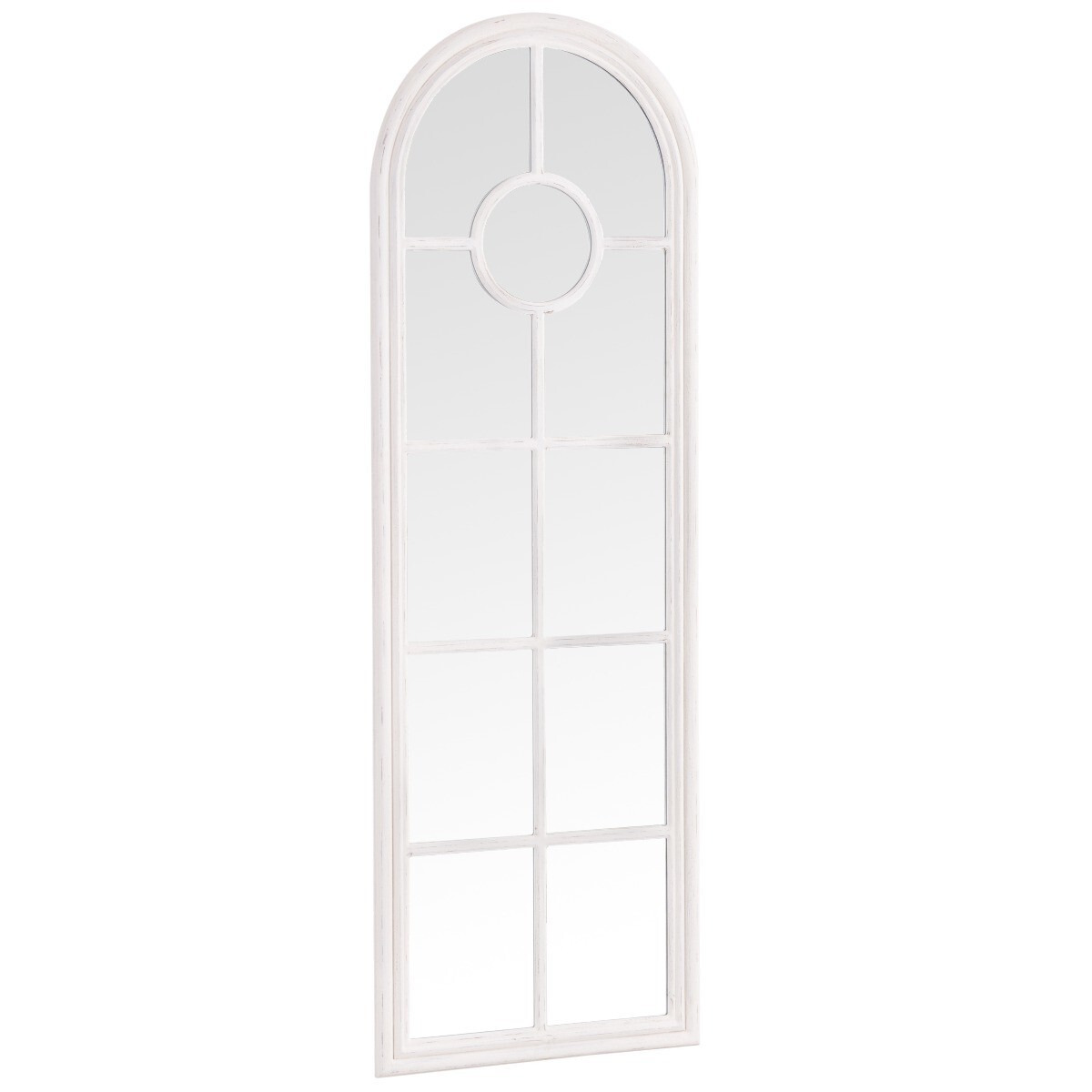 Megara White Narrow Arched Window Mirror