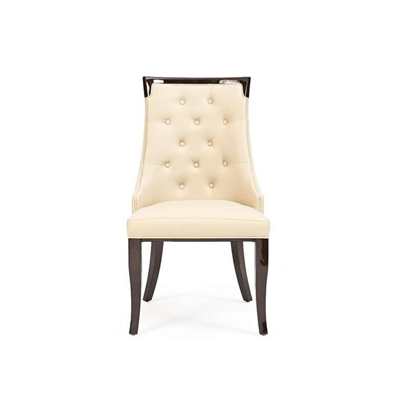 Exdisplay Set of SIX Angelica Cream Faux Leather Dining Chairs by Oak