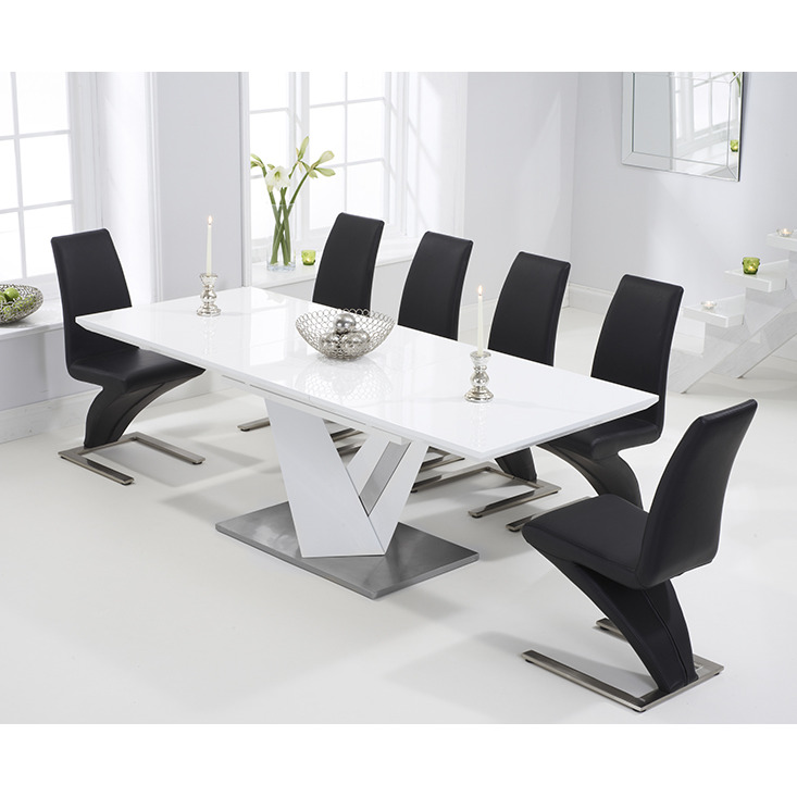 Bianco 160cm White High Gloss Extending Dining Table Online head.hesge.ch
