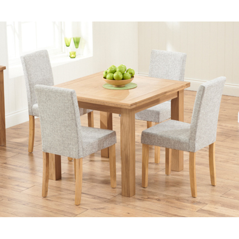 Somerset 90cm Flip Top Oak Dining Table with Mia Fabric Chairs by Oak