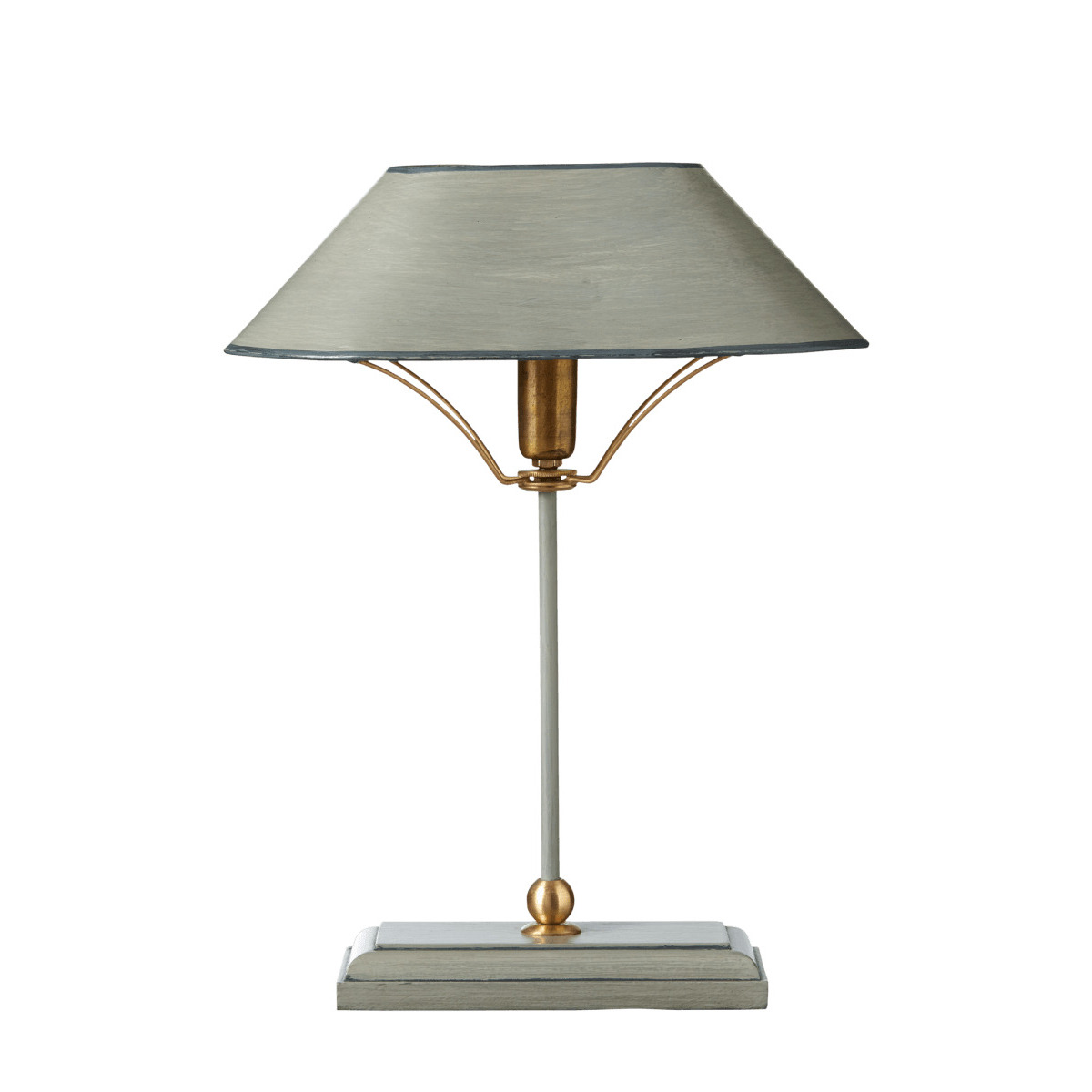 OKA, Grisewood Lamp & Shade Grey, Desk Lamps, Wood by OKA