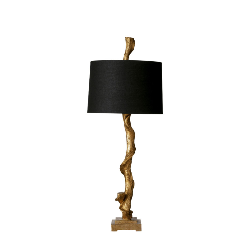 OKA, Sequoia Table Lamp and Shade AntiqueGold/Black, Table Lamps