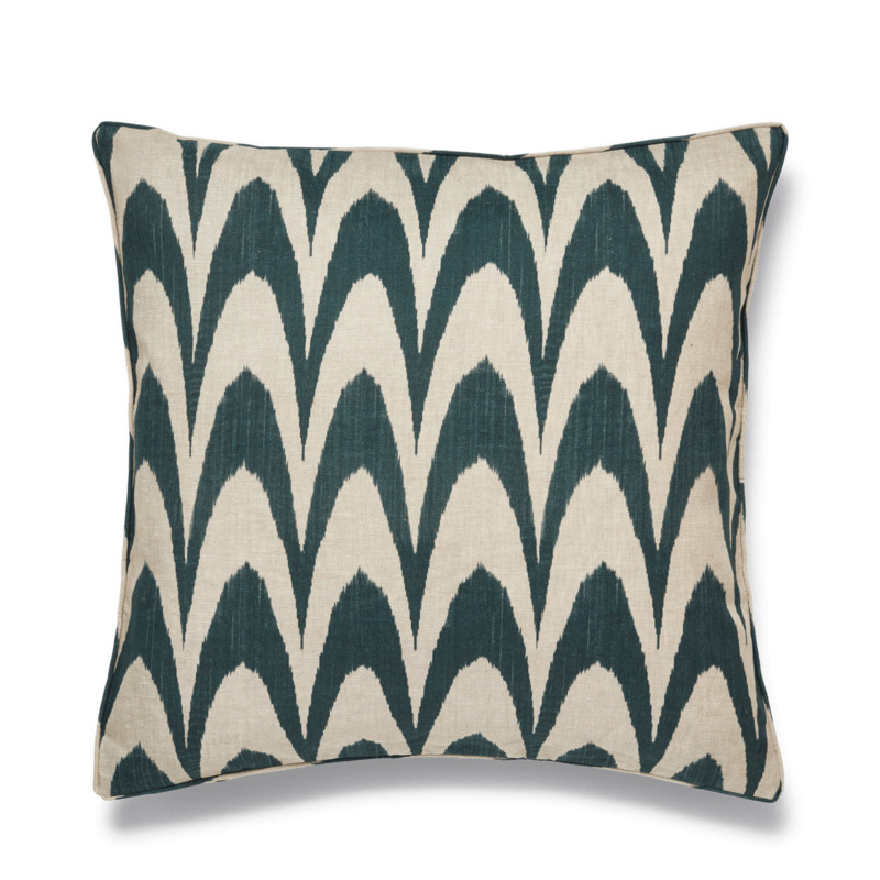 OKA, Shaila Cushion Cover Marine Blue, Cushion Covers, Linen, IKAT by