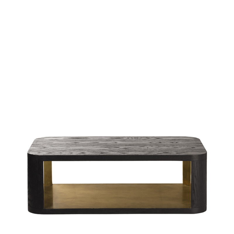 OKA, Khafra Coffee Table Lunar Black/Gold, Coffee Tables, Wood by OKA