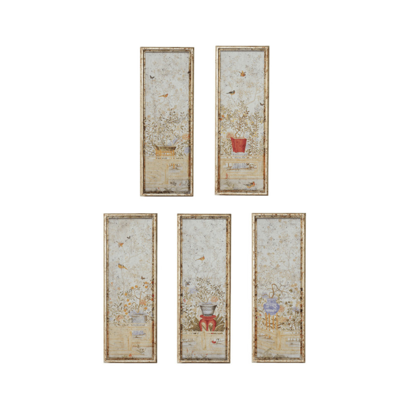 OKA, Set of Five Pentangle Wall Art Panels Multi, Wall Art, Glass