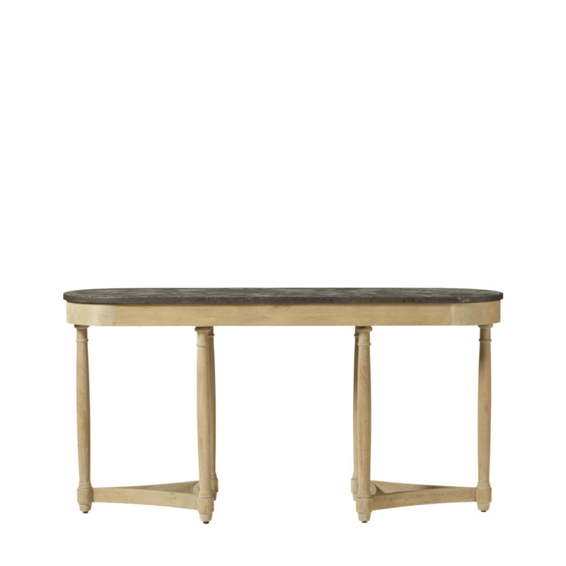 OKA, Flavian Console Table Oak/ Stone, Console Tables, Oak by OKA