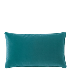 Plain Velvet Cushion Cover, Rectangular - Renoir Blue