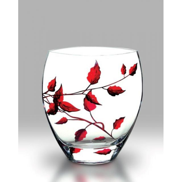 Nobile Ruby Leaf Curved Vase 21cm