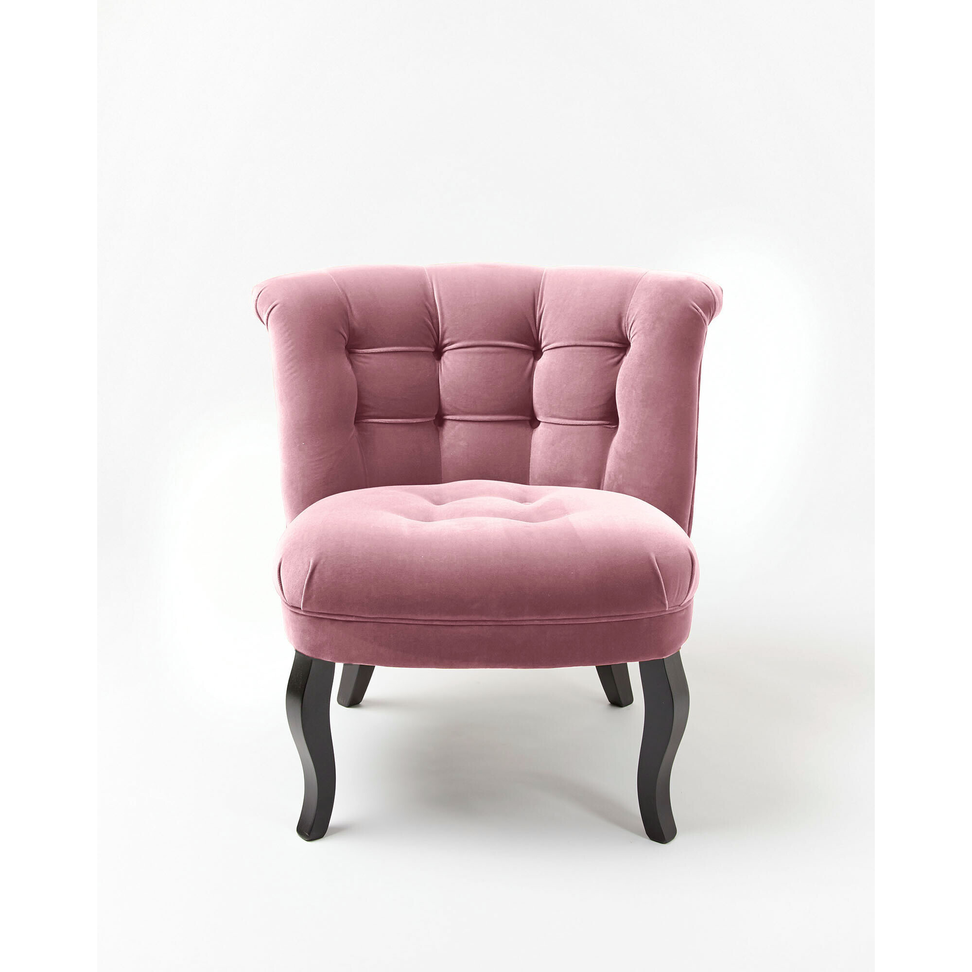 Velvet Pale Rose Pink Tub Chair by Oliver Bonas
