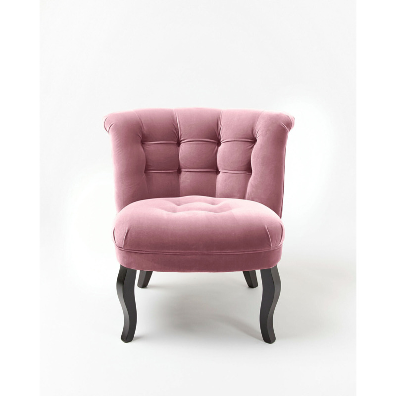 Velvet Pale Rose Pink Tub Chair by Oliver Bonas
