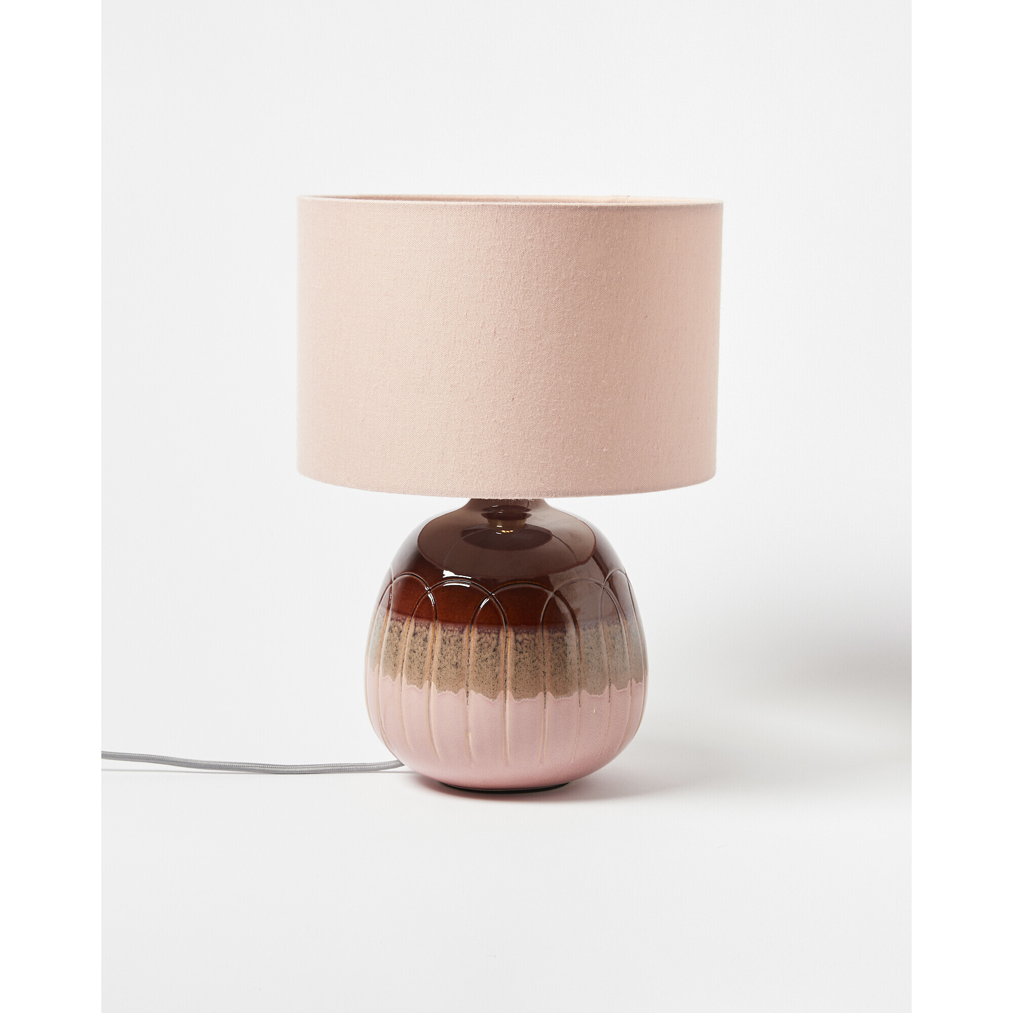 Mahina Pink Ceramic Desk & Table Lamp & Shade by Oliver Bonas