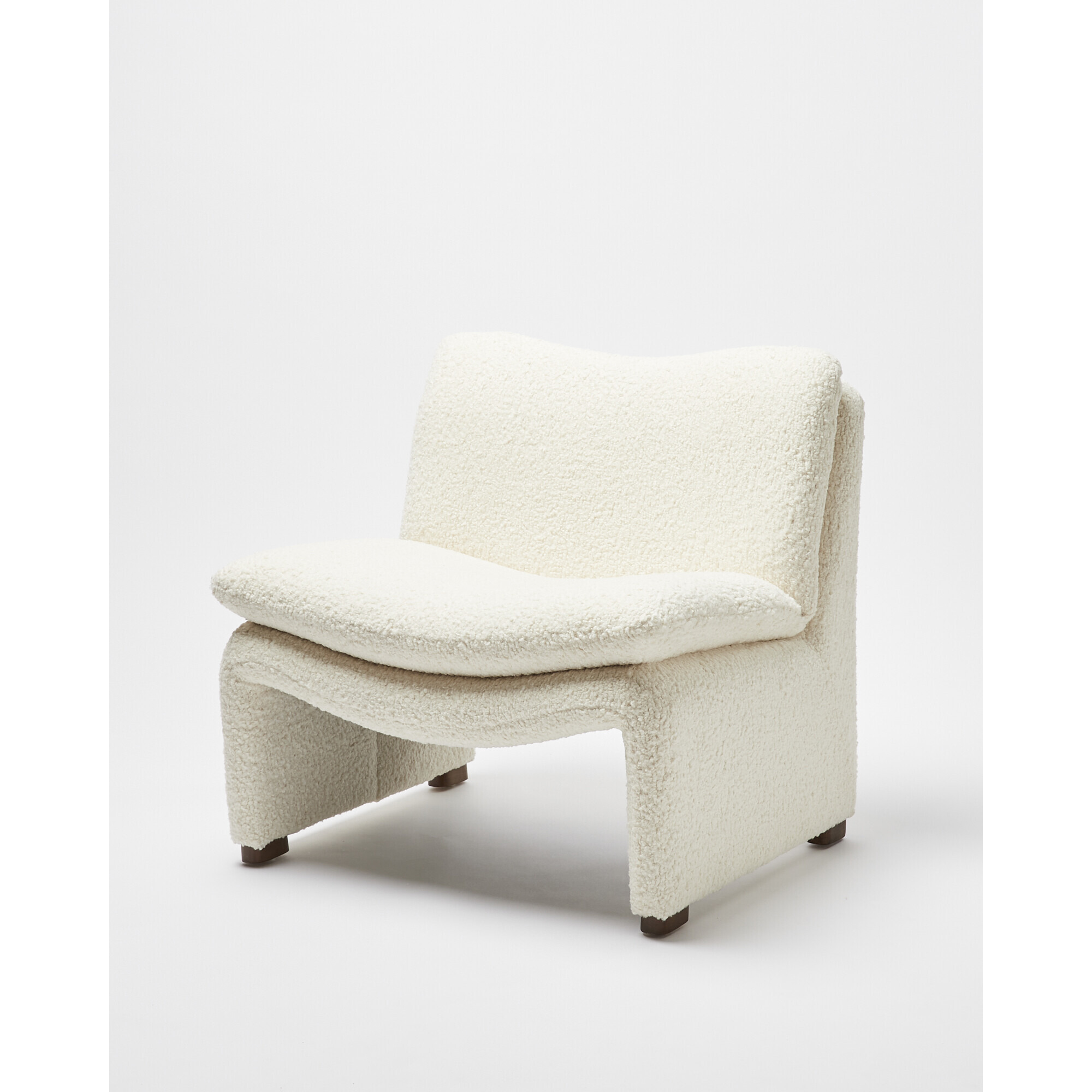 Maya White Faux Sheepskin Boucle Accent Chair by Oliver Bonas ...
