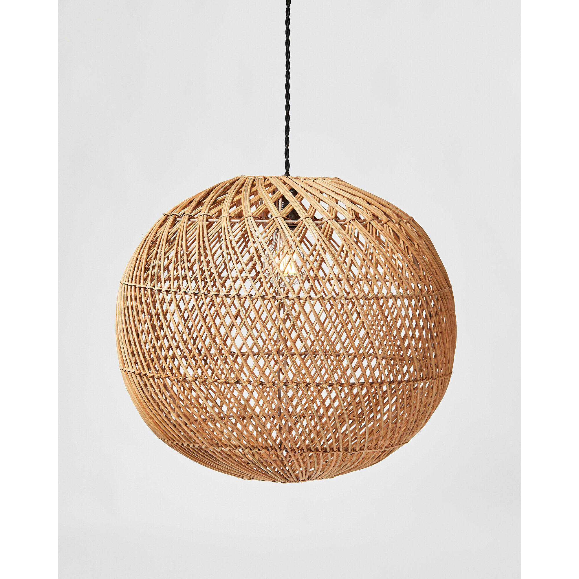 Monde Natural Rattan Woven Lamp Shade by Oliver Bonas