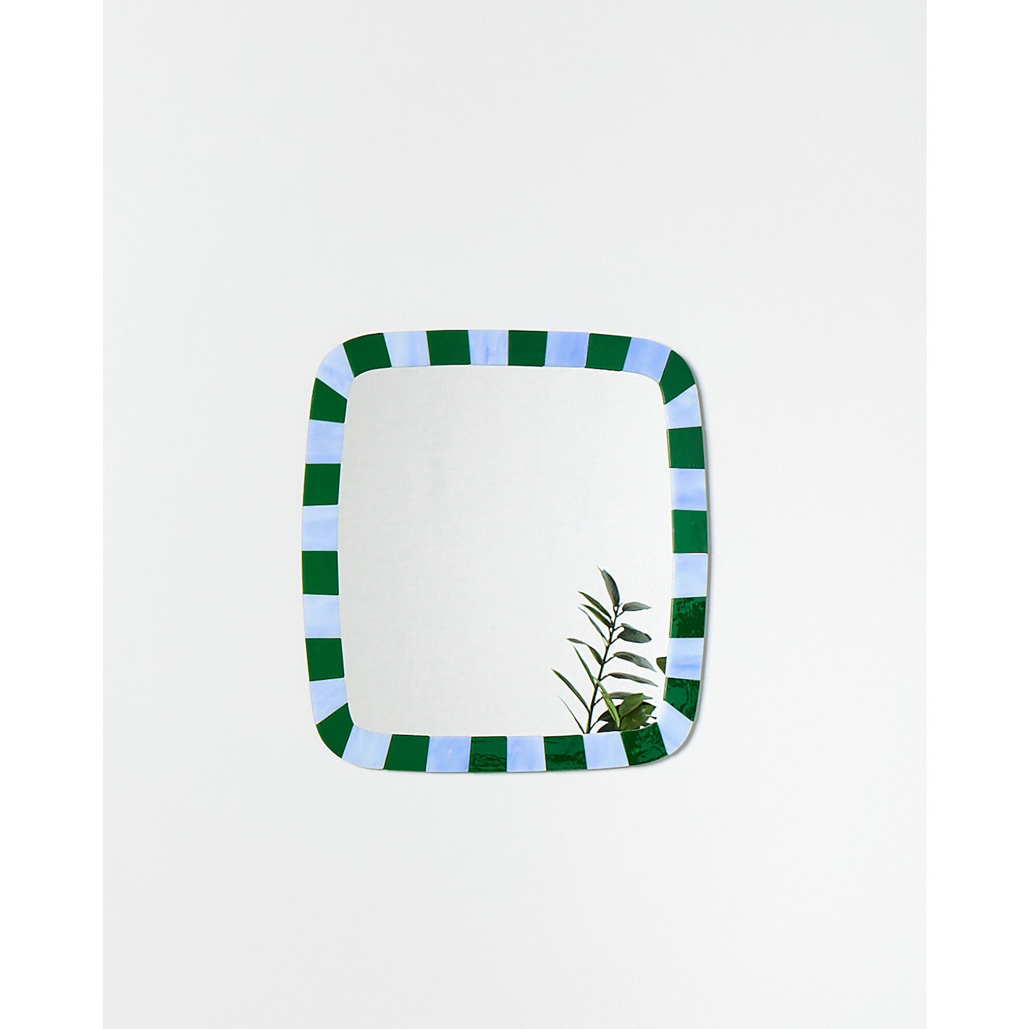Alyssa Blue & Green Glass Wall Mirror by Oliver Bonas