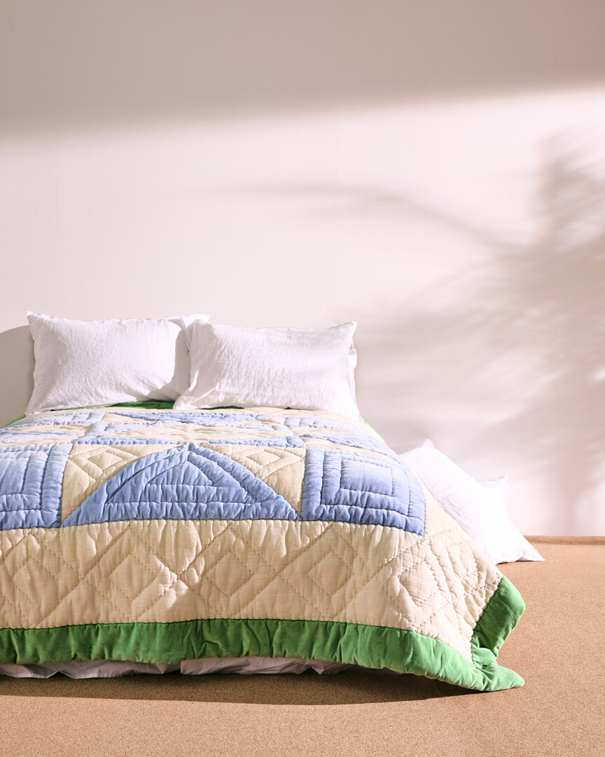 Patchwork Star Cotton Quilt by Oliver Bonas | ufurnish.com