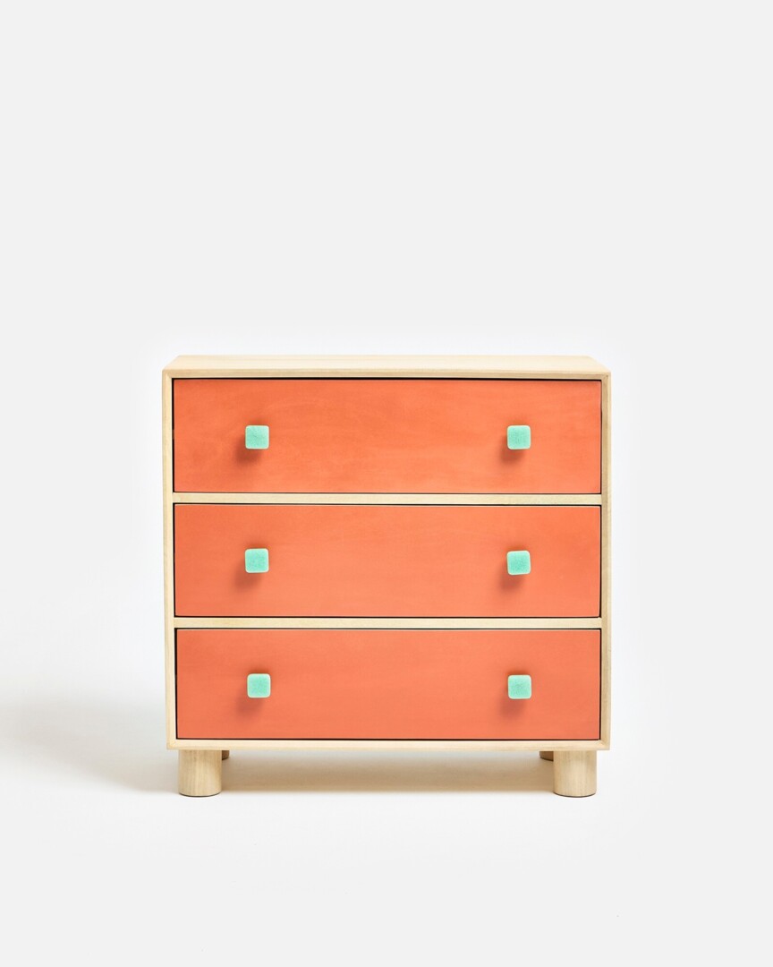 美品 Drawer 22SS リネン ピークドラペルジレ 38 オレンジ ベスト Casa Wooden Orange Colourblock Chest of Drawers by Oliver Bonas