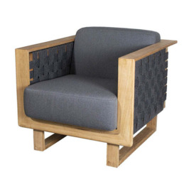 Cane-line Angle Lounge Outdoor Chair Teak frame Dark Grey