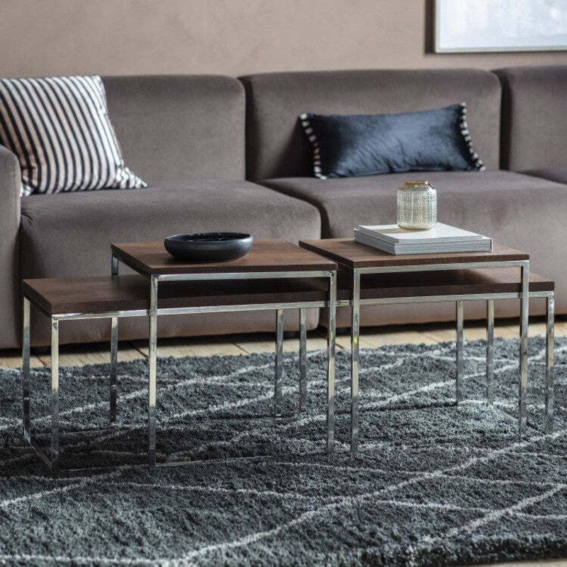 Gallery Interiors Bletchley Nest of Coffee Table in Walnut by Olivia's