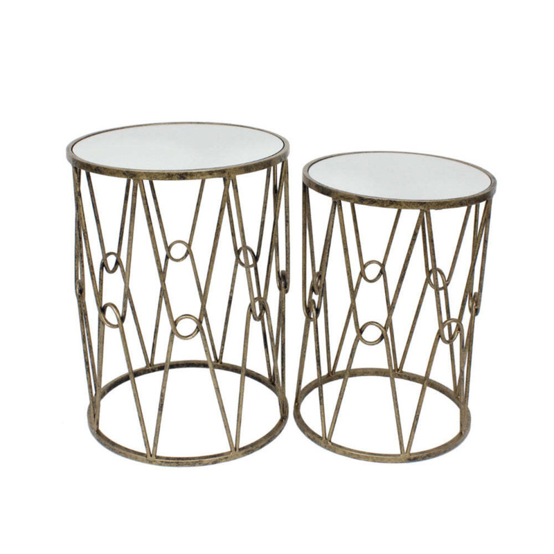 Mindy Brownes Wendover Side Tables in Antique Gold by Olivia's