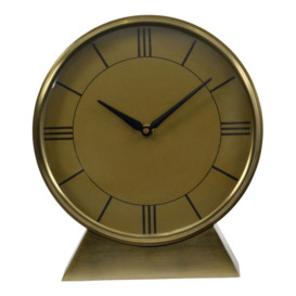Libra Whitmore Brass Round Mantel Clock