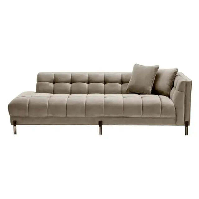 Eichholtz Lounge Sienna Right Sofa in Savona Greige Velvet by Olivia's ...