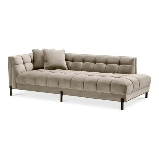 Eichholtz Lounge Sienna Left Sofa in Savona Greige Velvet by Olivia's ...