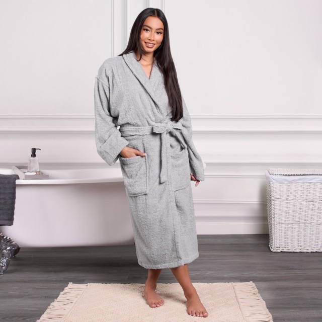 chinese dress ladies Luxury Velvet Long Robe Dressing Gown/Kimono With Silk Lining in Henna –  Insideout main image 0